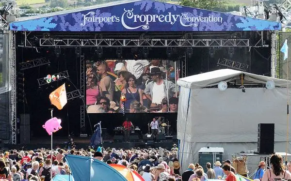 Crowds in front of the main stage at Fairport's Cropredy Convention